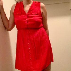 Charlotte Russe Red Cinched Waist Dress